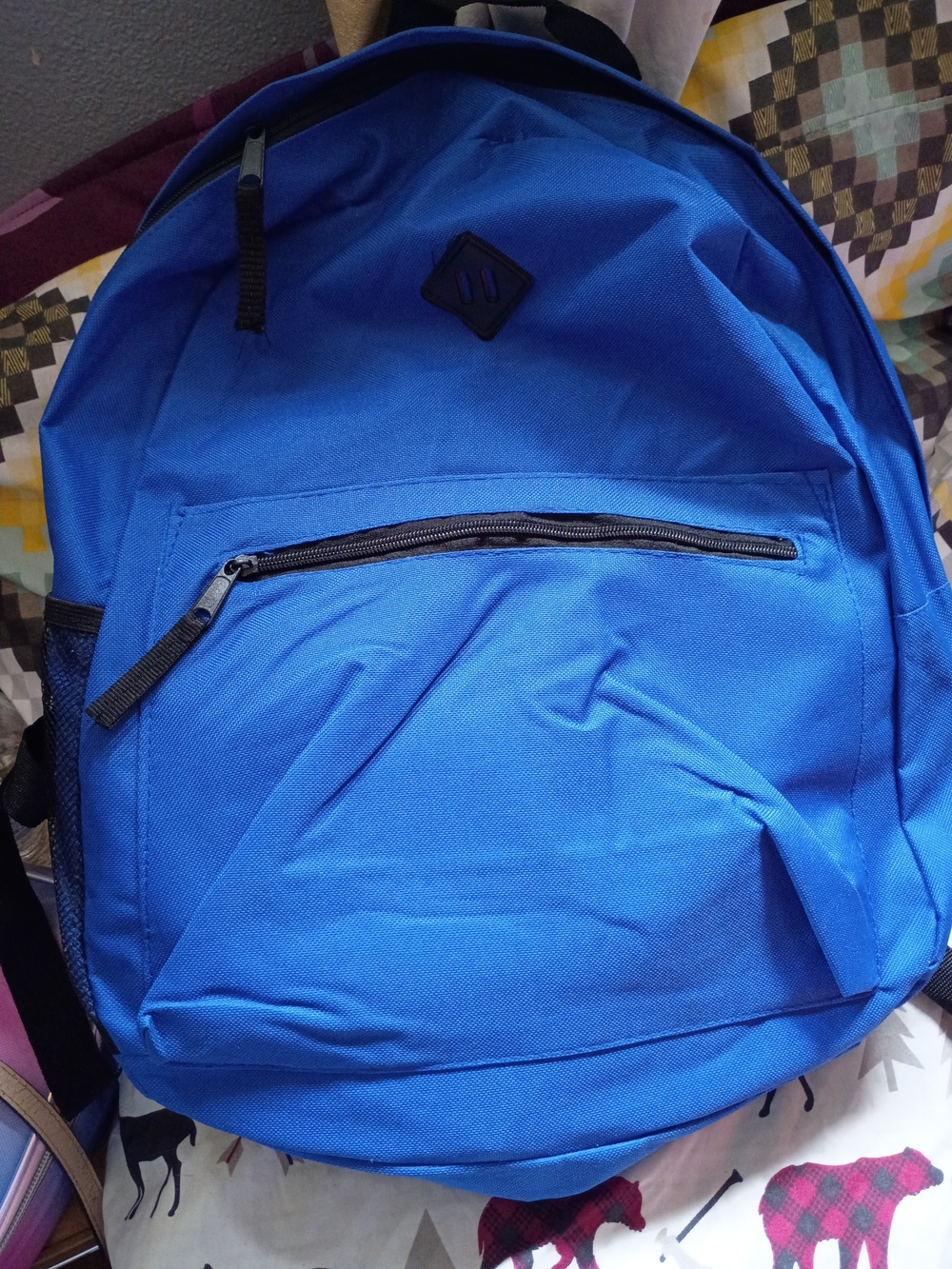 & Other Stories Bright Blue Men's Backpack with Front Zip Pocket